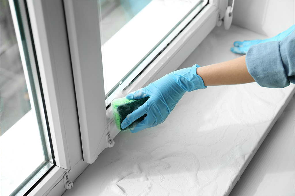 scrubbing window sil