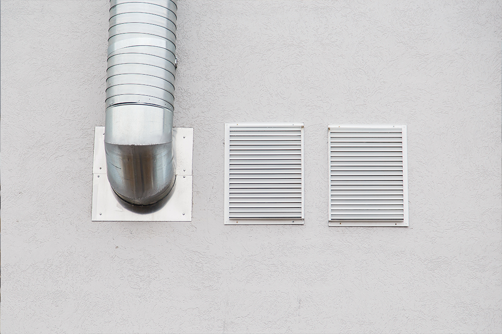 dryer vent coming out from the wall