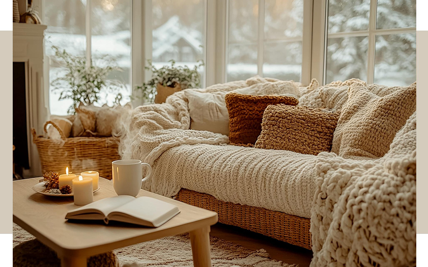 clean livingroom in winter